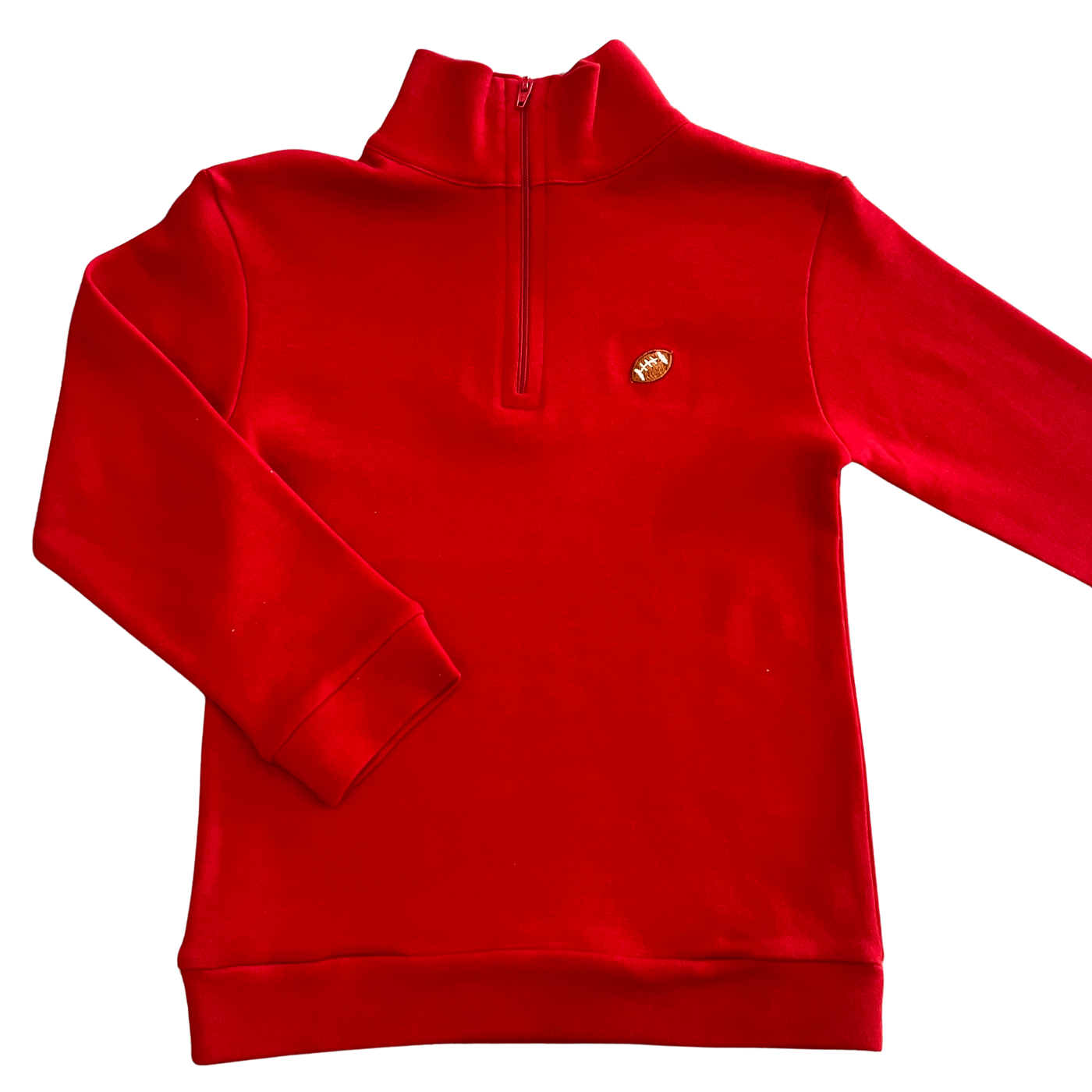 Red Football Embroidered Half-Zip