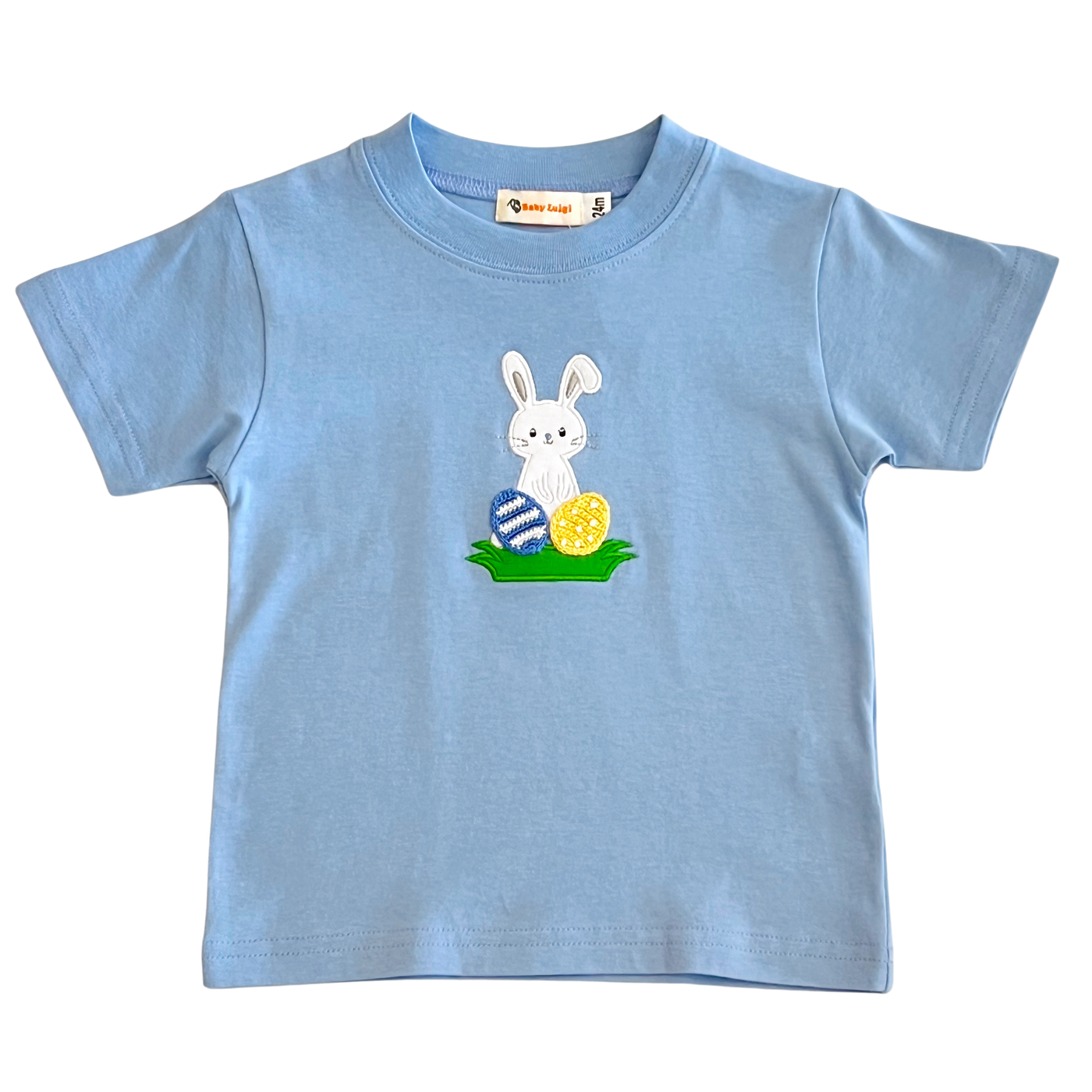 Blue Easter Bunny Applique T-Shirt