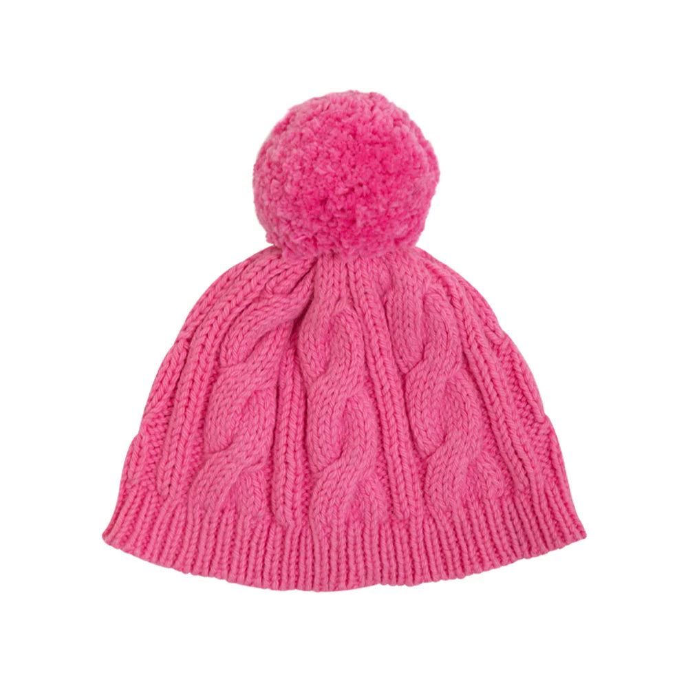 Collin's Cable Knit Hat - Hamptons Hot pInk