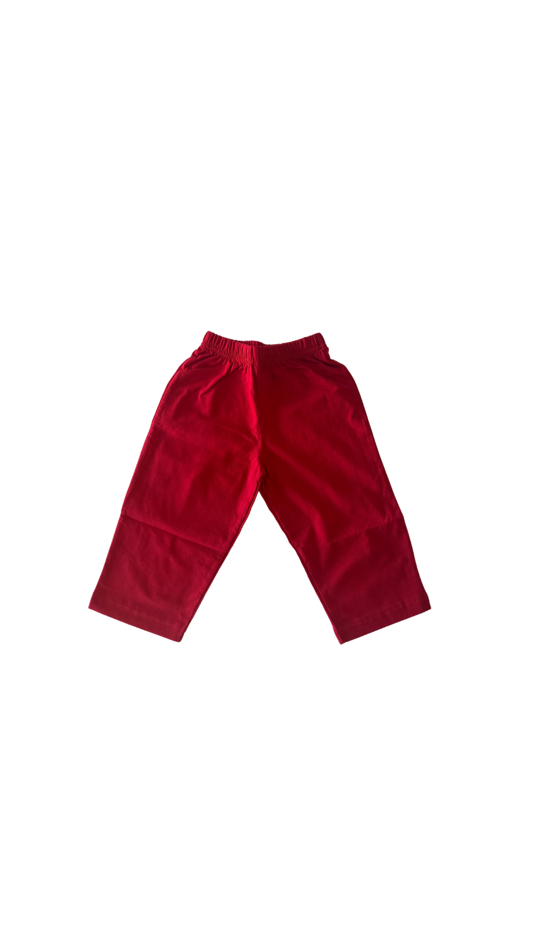 Red Jersey Straight Pants