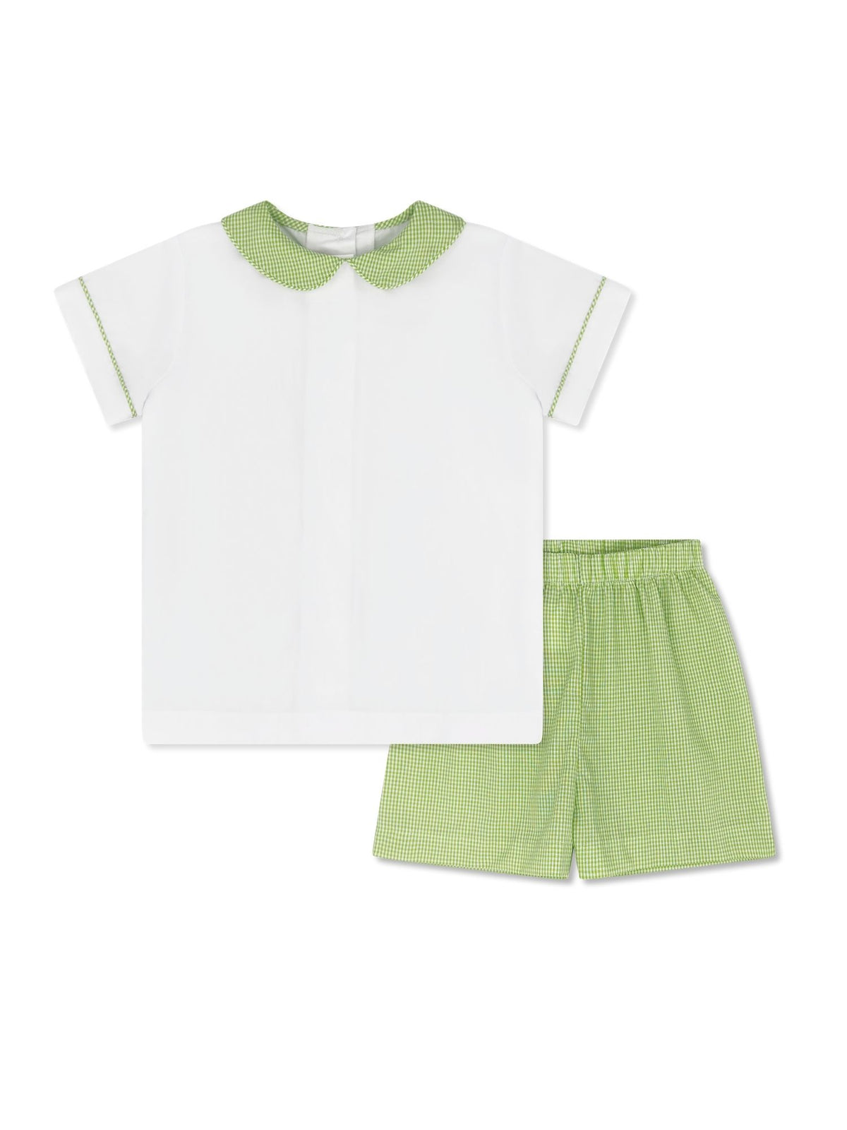 Sibley Short Set - Classic White/Greensboro Green Minigingham