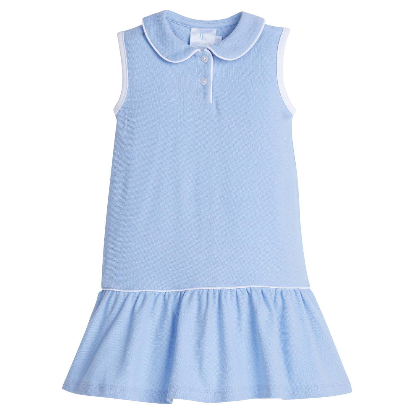 Sleeveless Polo Dress - Light Blue