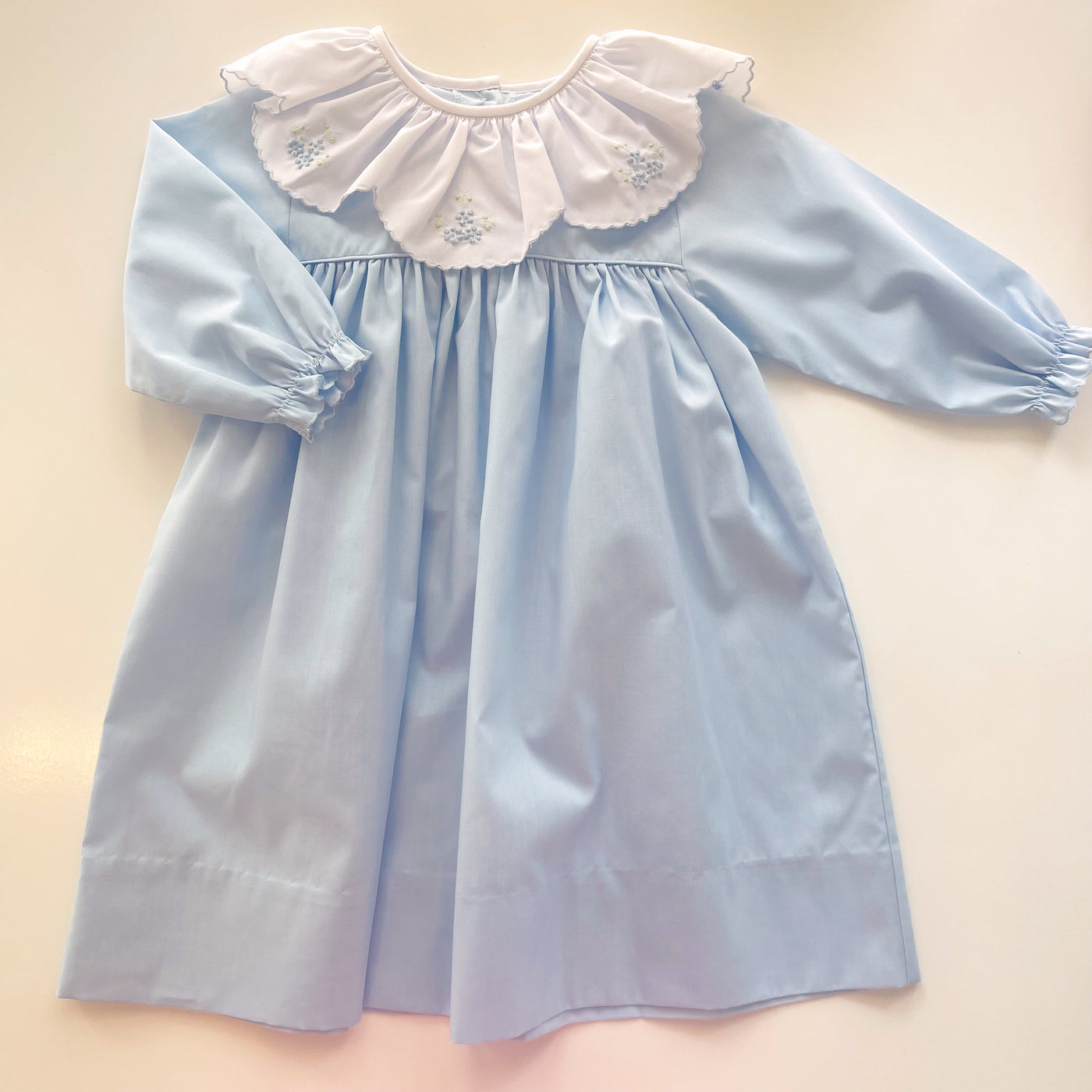 Blue Flower Embroidered Dress