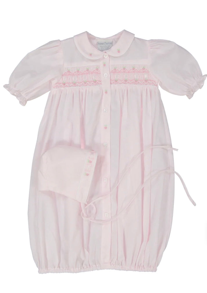 Ribbon Smocked Gown-Pink