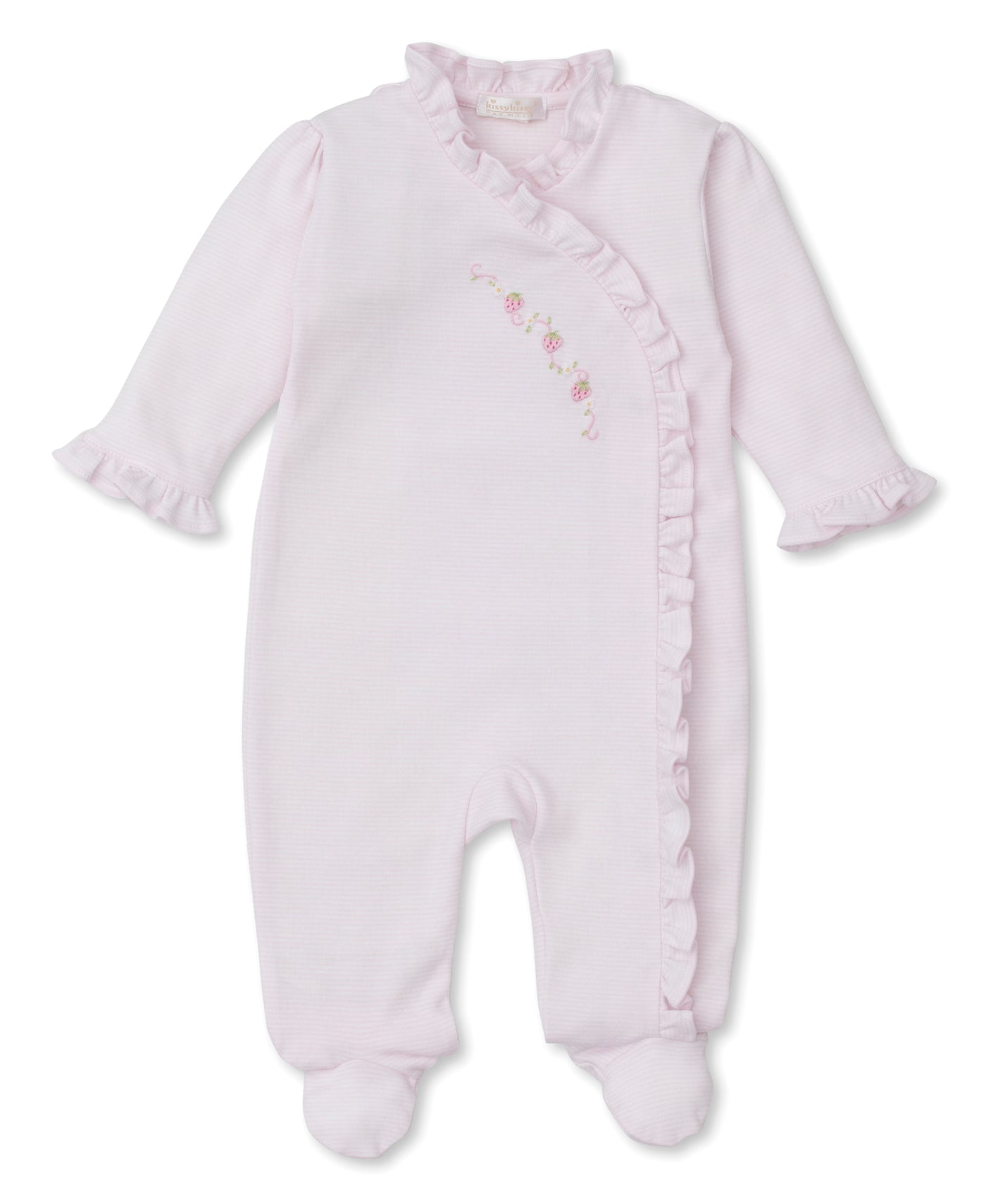 Strawberry Embroidered Ruffle Footie - Premier