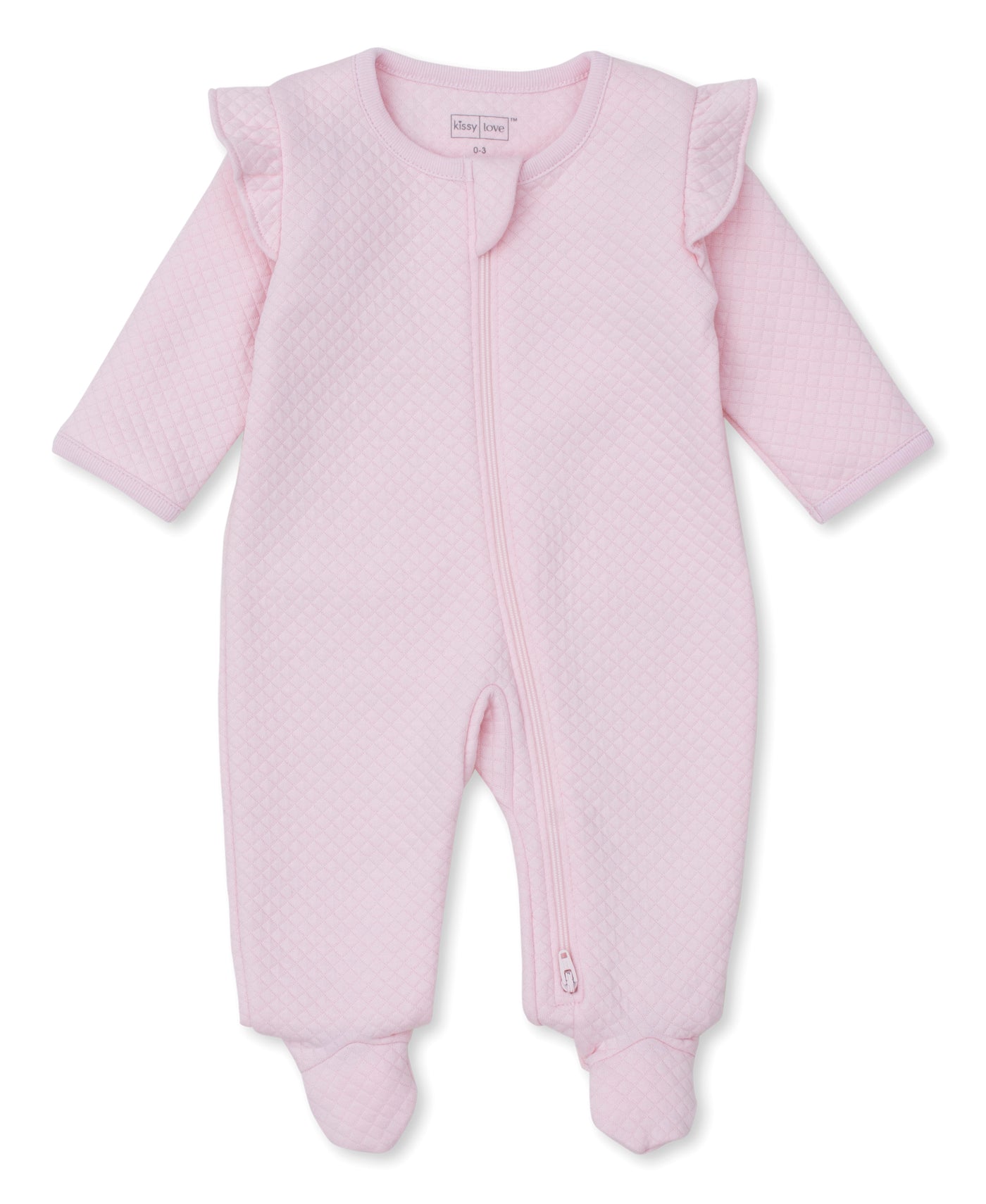 Jacquard Zip Footie - Pink