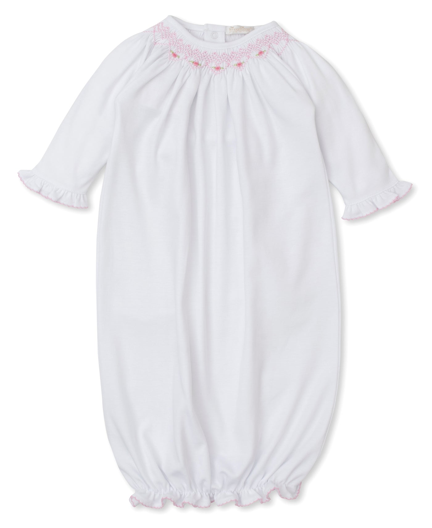 Premier Hand Smocked Gown - White/Pink