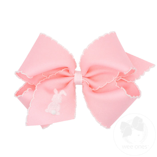 Pink Bunny Embroidered Bow