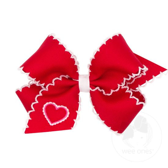 Heart Embroidered Bow