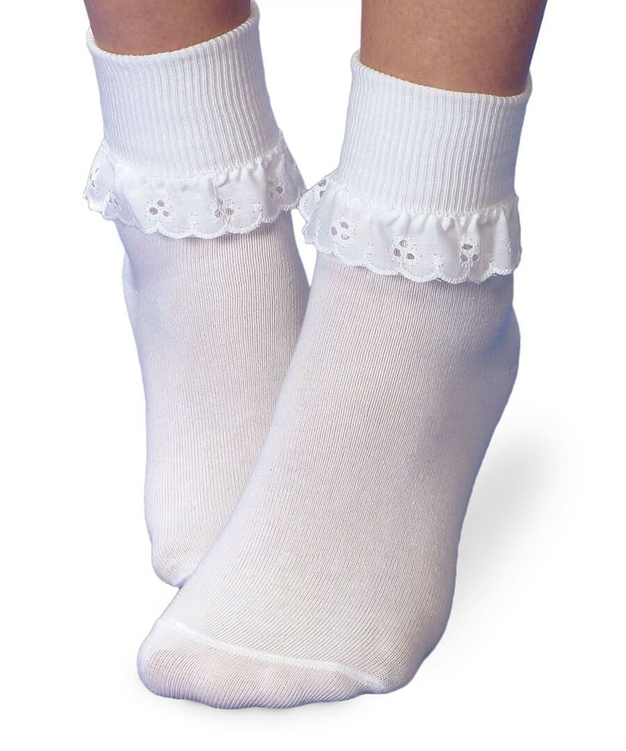 Lace White Turn Cuff Socks