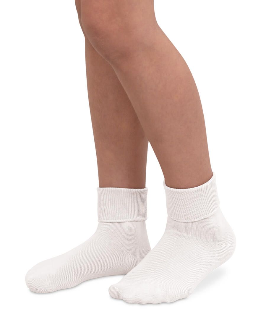 Classic White Turn Cuff Socks