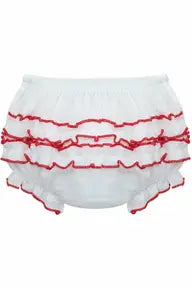 Red Trim Ruffle Bloomers