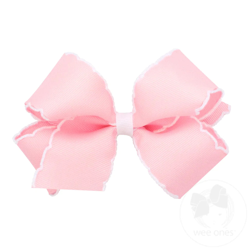 Light Pink/White Moonstitch Bow
