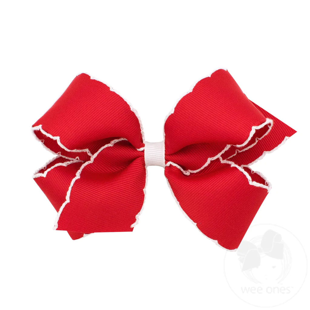 Red/White Moonstitch Bow