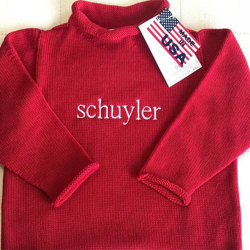 Red Jersey Rollneck Sweater